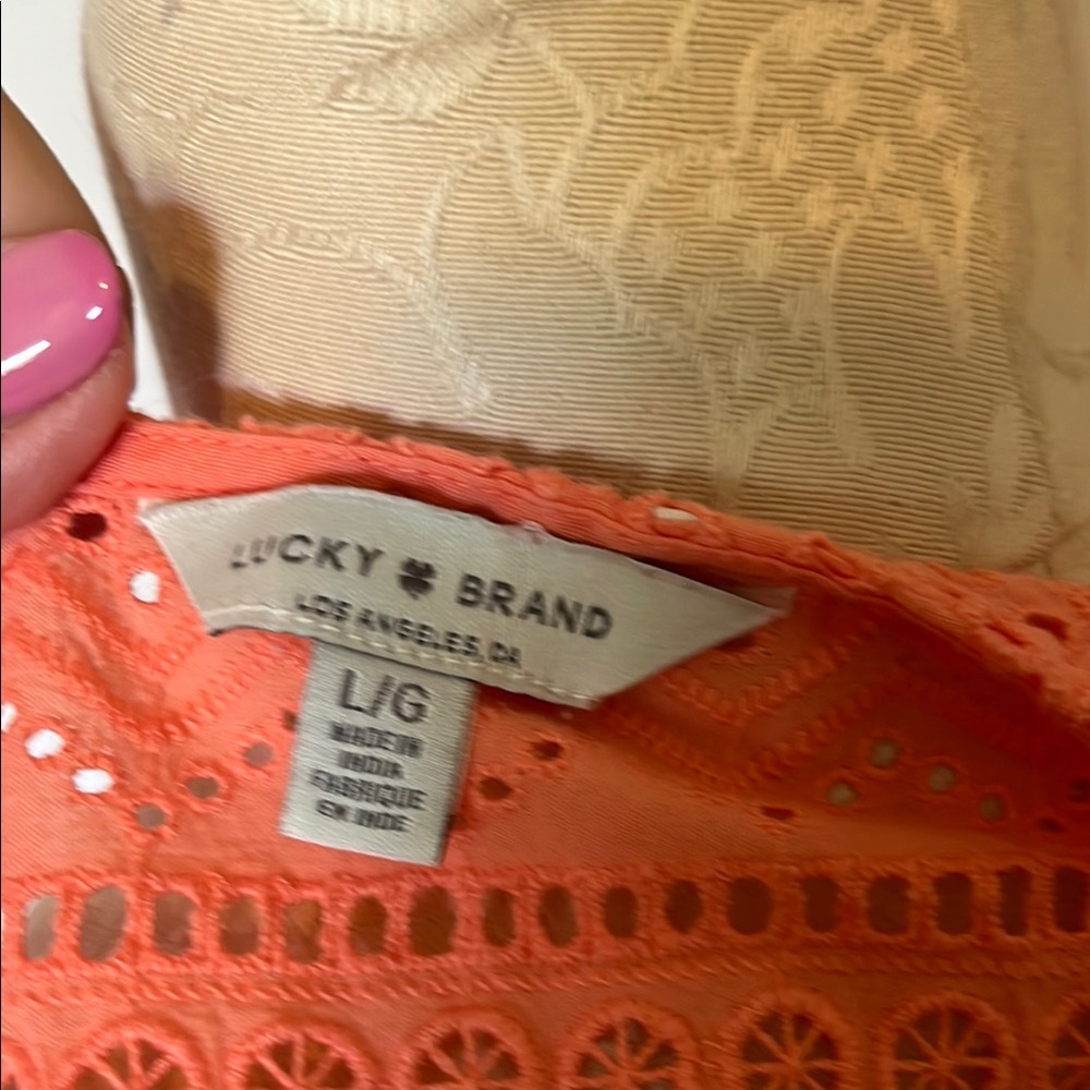 Lucky Brand Peach Sleeveless Boxy Blouse - Picture 4 of 4